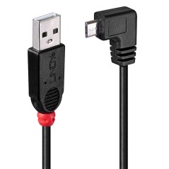 Lindy USB 2.0 A to Micro-B 90-Degree 0.5M - High Performance Cable 31975